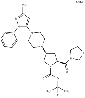 (2S,4S)-4-[4-(3-Methyl-1-phenyl-1H-pyrazol-5-yl)-1-piperazinyl]-2-(3-thiazolidinylcarbonyl)-1-pyrrolidinecarboxylic acid tert-butyl ester.